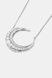 1.8 Carat Moissanite Crescent Moon Shape Pendant Necklace