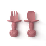 2pcs Silicone Food Grade Baby Mini Fork and Spoon Set