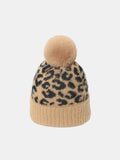 Thermal Leopard Hat with Pompom