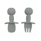 2pcs Silicone Food Grade Baby Mini Fork and Spoon Set