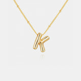 Gold-Plated Bubble Initial Necklace